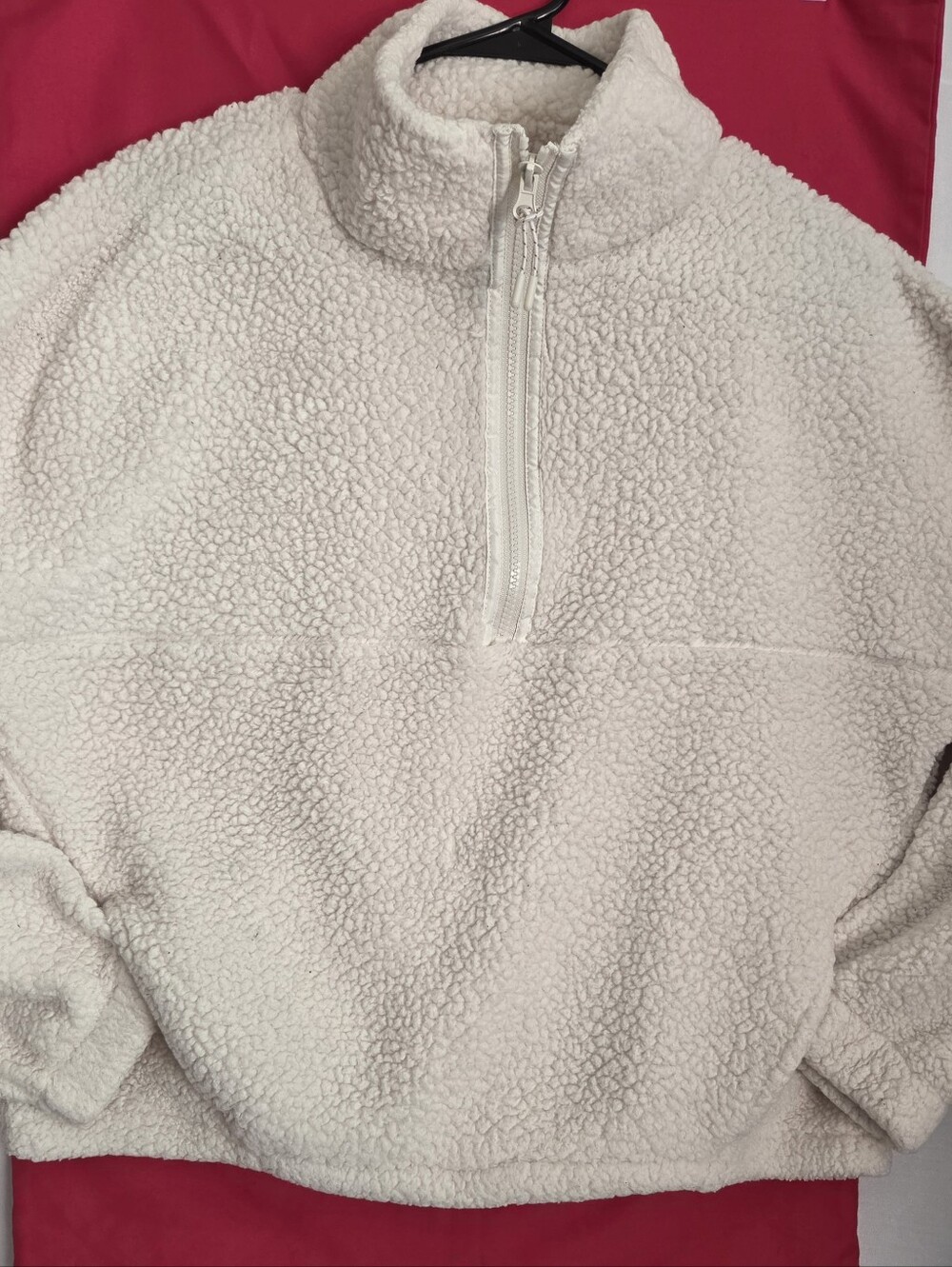No Boundaries Cream Sherpa Half-Zip Pullover Girls M 8/10